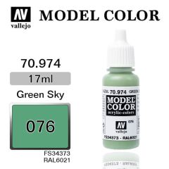 Vallejo 70974 17 ml. (76) Green Sky-Matt, Model Color Serisi Model Boyası