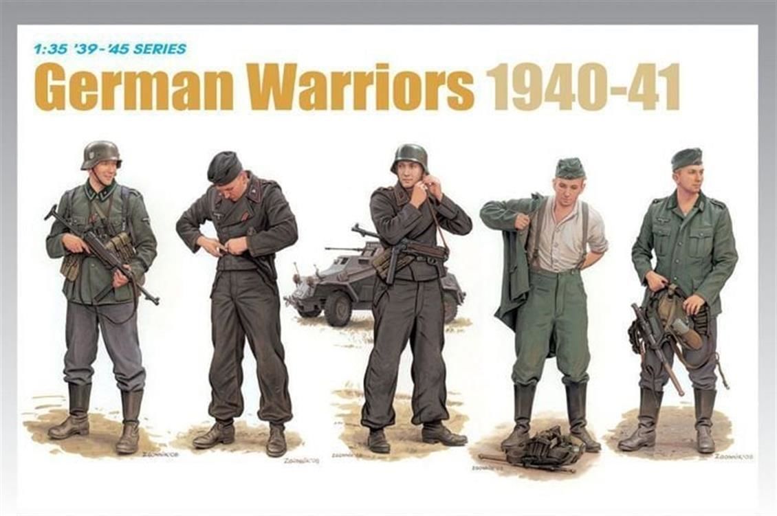 Dragon 6574 1/35 Ölçek Alman Savaşçıları (1940-41) Asker Figürleri Plastik Model Kiti