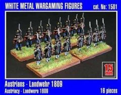 1501 15MM AUSTRIANS-LANDWEHR 1809,16 PIECES