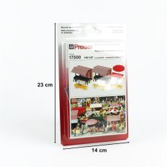 Preiser 17500 1/87 Ölçek Satış Tezgahları, Şemsiyeler ve Masalar Figürleri