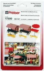 Preiser 17500 1/87 Ölçek Satış Tezgahları, Şemsiyeler ve Masalar Figürleri