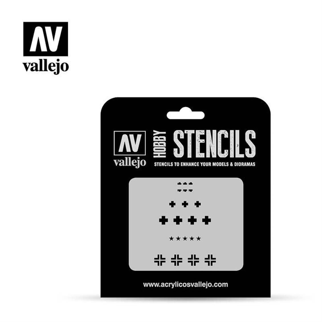 Vallejo ST-AFV001 1/35 WW II Alman Tank Şemaları Esnek Boya Şablonu
