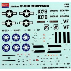 Academy 12441 1/72 P-51C Mustang Savaş Uçağı Demonte Plastik Maketi