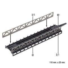 Faller 282901 1/220 Düz Ray Yatağı ( 4 Adet ) Demonte Plastik Maketi