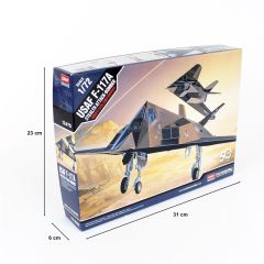Academy 12475 1/72 F-117A Stealth Bomber Savaş Uçağı Demonte Plastik Maketi
