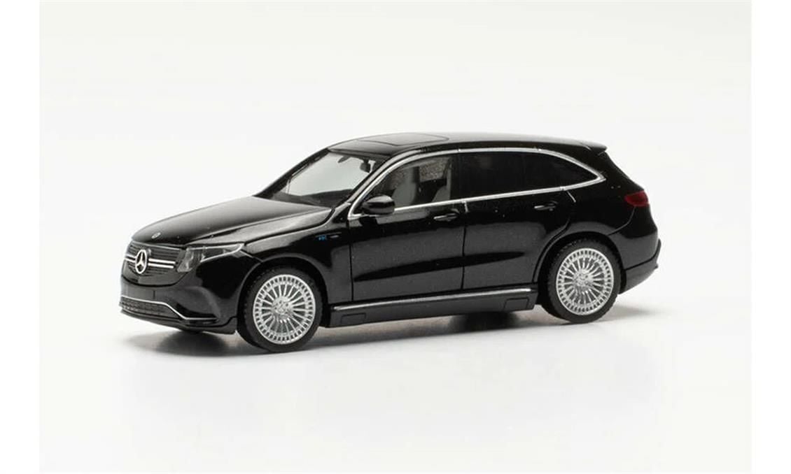 Herpa 430715-003 1/87 Ölçek MB EQ EQC AMG, Siyah, Sergilemeye Hazır Model Araç