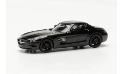 Herpa 420501-002 1/87 Ölçek MB SLS AMG, Siyah, Sergilemeye Hazır Model Araç