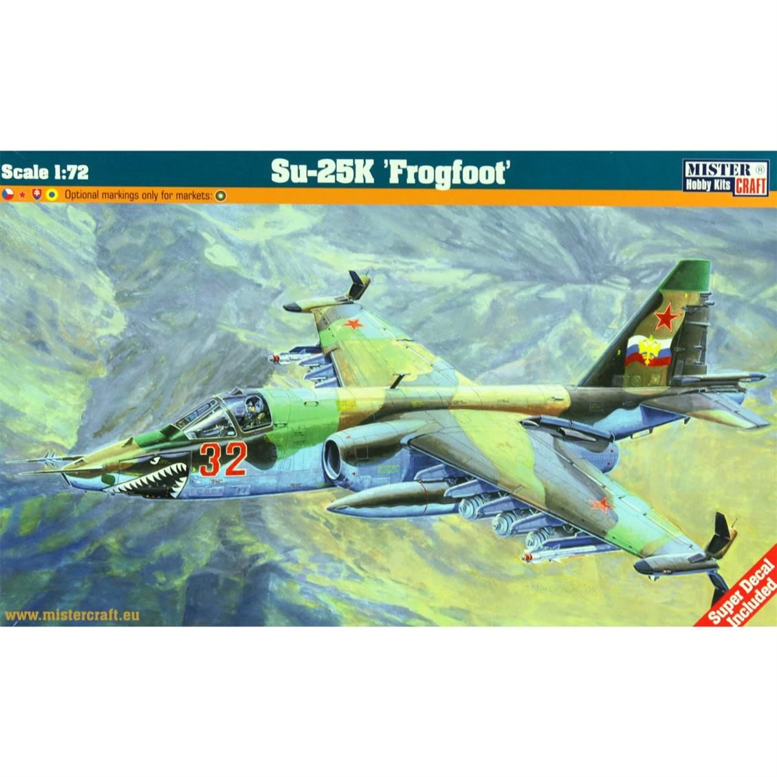 Mistercraft E010 1/72 Su-25K (Kurbağa Bacaklı) Savaş Uçağı Demonte Plastik Maketi