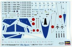 Hasegawa D11 01441 1/72 Ölçek KawasakiT-4 (Blue Impulse) Savaş Uçağı Plastik Model Kiti