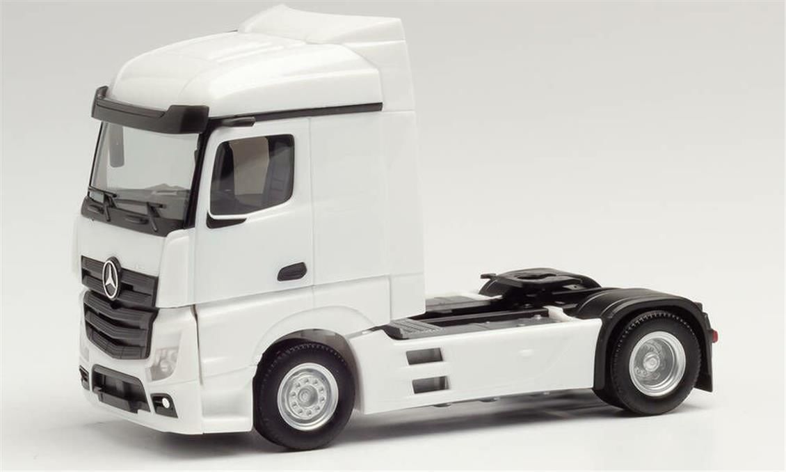 Herpa 309226 1/87 Ölçek MB Actros Stream Space 2.5 Çekici, Beyaz, Sergilemeye Hazır Model Araç